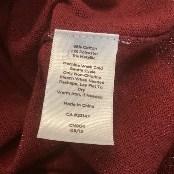 Talbots Sparkle‎ Metallic & Plum Cardigan Sweater Size Medium - Picture 8 of 8